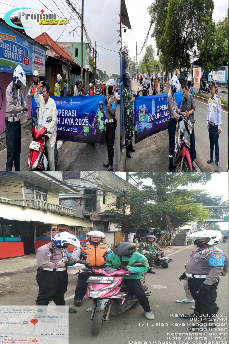 Foto : Giat Lintas Jaya Tindak Pengendara Lawan Arus di Fly Over Klender Kegiatan dipimpin langsung oleh Iptu Sarwono dari Satlantas Polres Metro Jakarta Timur, didampingi Pengatur Muda Nurul Anwar dari Sudinhub Jakarta Timur.