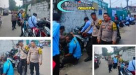 Foto : Polsek Cikupa melakukan pengamanan aksi unjuk rasa buruh di PT. Seyang Indonesia