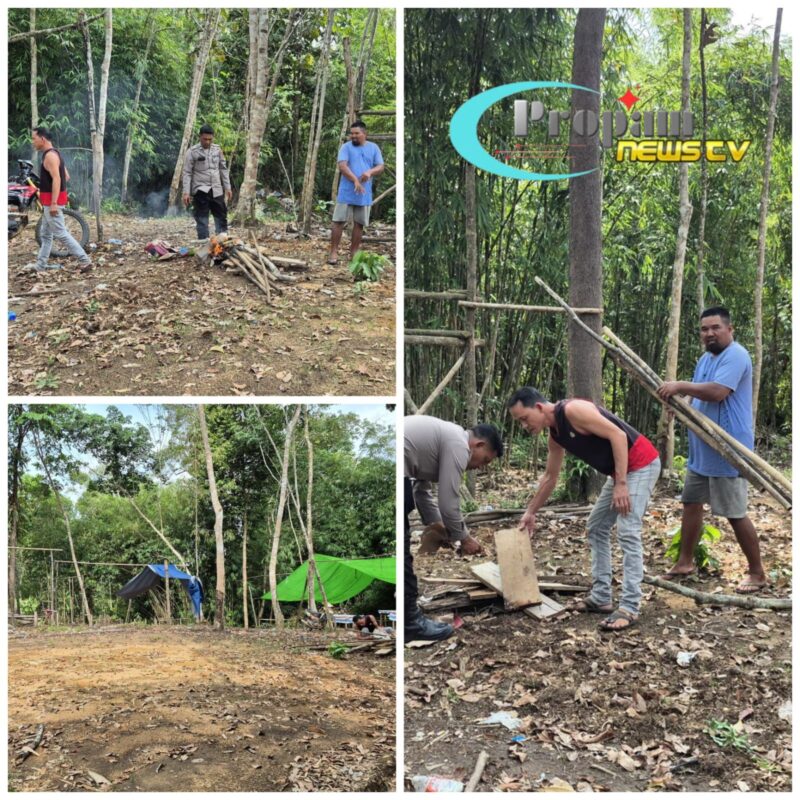 Foto : Lokasi arena judi Sabung Ayam di desa Sekubang yang berhasil diberantas oleh Polsek Sepauk, Polres Sintang