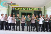 Foto : Kapolres Landak, AKBP Devi Ariantari, S.H., S.I.K., melakukan kunjungan kehormatan ke Markas Komando (Mako) Kodim 1210/Landak