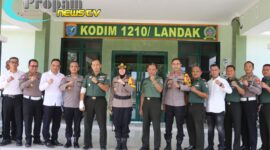 Foto : Kapolres Landak, AKBP Devi Ariantari, S.H., S.I.K., melakukan kunjungan kehormatan ke Markas Komando (Mako) Kodim 1210/Landak