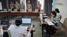 Foto : Kapolres Sintang AKBP Sanny Handityo, S.H, S.I.K., bersama Tim mengikuti Desk Evaluasi Pembangunan ZI Menuju WBK 