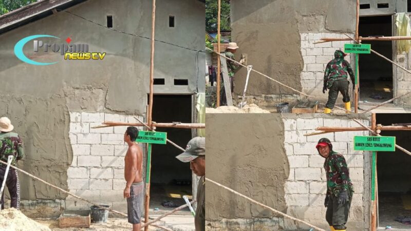 Foto : Perbaikan Rumah Tidak Layak Huni (RTLH) milik Bapak Bustami, warga di Jalan Gambir, Kelurahan Mayasopa, Kecamatan Singkawang Timur, Kota Singkawang