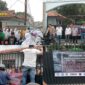 Foto : Aksi unjuk rasa Aliansi Gabungan Masyarakat, Advokat, Lembaga, dan Media Banten di depan gerbang SMAN 4 Kabupaten Tangerang