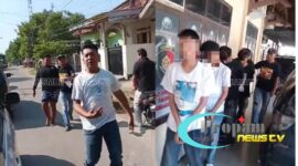 Foto : Pelaku pengeroyokan pelajar SMP di Desa Malangsemirang, Kecamatan Jatibarang, Indramayu terancam hukuman 12-15 tahun penjara