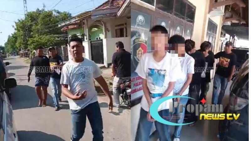 Foto : Pelaku pengeroyokan pelajar SMP di Desa Malangsemirang, Kecamatan Jatibarang, Indramayu terancam hukuman 12-15 tahun penjara