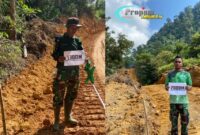 Foto : Pembangunan jalan penghubung sepanjang 10 kilometer yang menghubungkan Desa Sungai Pengga hingga Sungai Labi