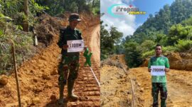 Foto : Pembangunan jalan penghubung sepanjang 10 kilometer yang menghubungkan Desa Sungai Pengga hingga Sungai Labi
