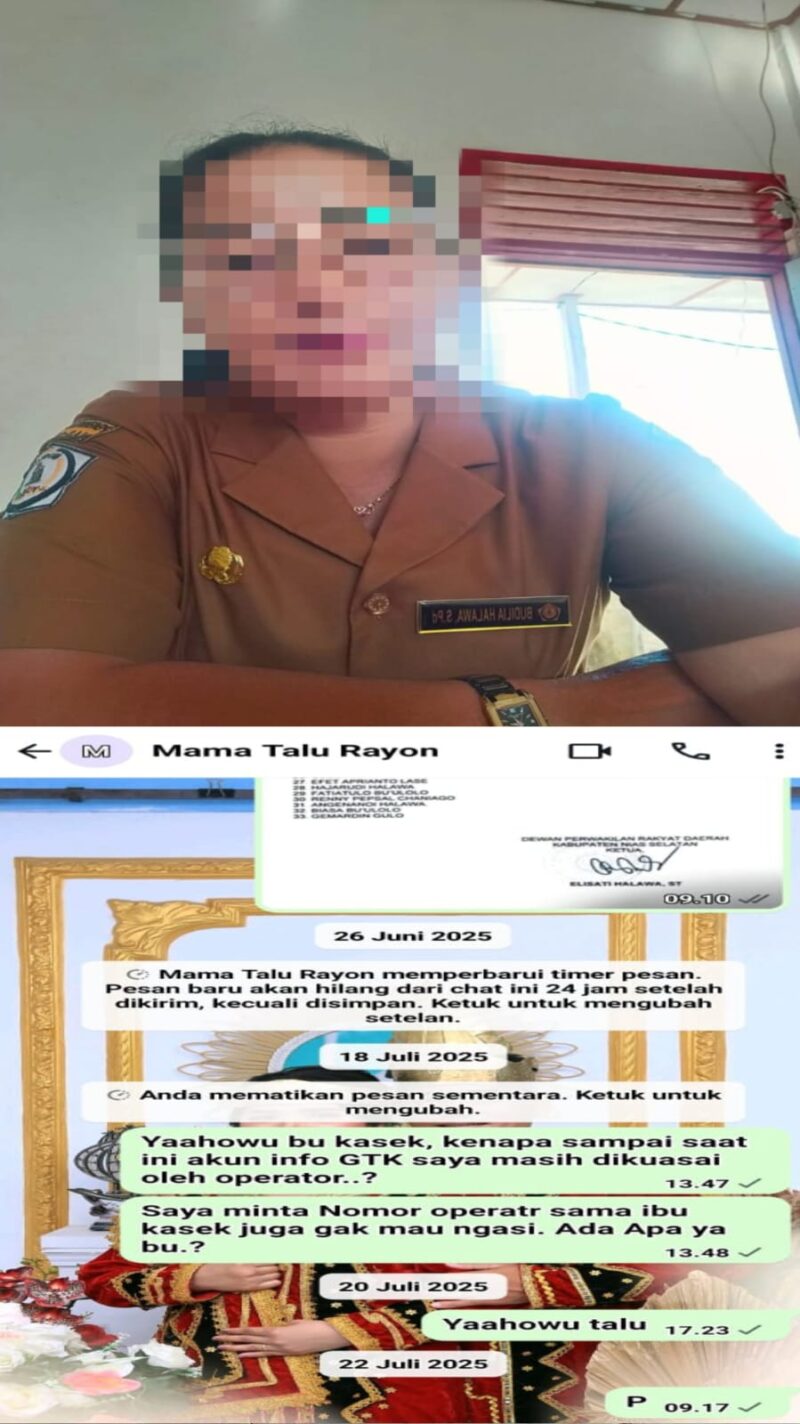 Foto : Kepsek SD TOBHIL Diduga Sita Akun Info GTK Guru Pelapor