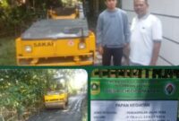 Foto : Pemerintah Desa Cikopomayak melaksanakan proyek pengaspalan jalan di Kampung Pasirkacang RT 05 RW 06
