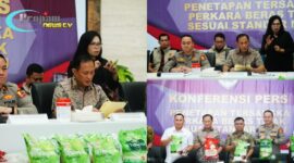 Foto : Satgas Pangan Polri menetapkan tiga tersangka dalam kasus produksi dan peredaran beras yang tidak sesuai dengan standar mutu nasional