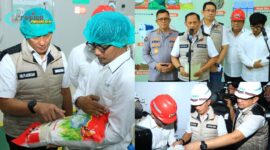 Foto : Rekonstruksi lapangan terkait produksi beras yang diduga tidak sesuai standar mutu di PT Padi Indonesia Maju