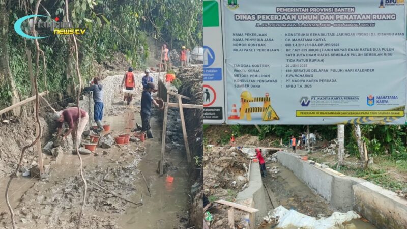 Foto : Rehabilitasi jaringan irigasi Daerah Irigasi (D.I) Cisangu Provinsi Banten