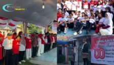 Foto : Upacara peringatan Hari Ulang Tahun (HUT) ke-80 Kemerdekaan Republik Indonesia yang digelar di lapangan fasum Blok G RW 028