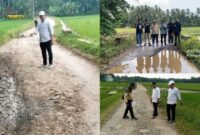 Foto : Pembangunan infrastruktur jalan penghubung antara Desa Sukadame dan Desa Surakarta, Kecamatan Pagelaran