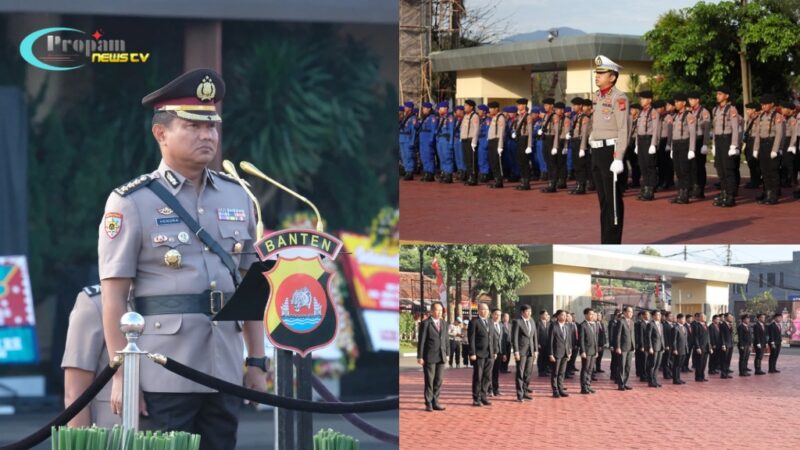 Foto : Polda Banten melaksanakan upacara yang berlangsung di Lapangan Apel Mapolda Banten