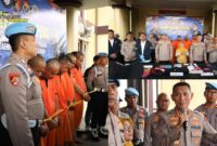 Foto : konferensi pers terkait kasus pengeroyokan yang empat staf Humas Kementerian Lingkungan Hidup (KLH) dan seorang wartawan Tribun News di area PT Genesis Regeneration Smelter (GRS)