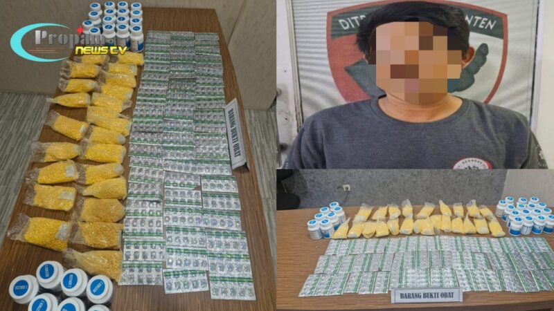 Foto : Polda Banten menangkap pelaku peredaran obat keras ilegal