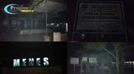 Foto : Gedung Cagar Budaya Menes pada saat malam hari