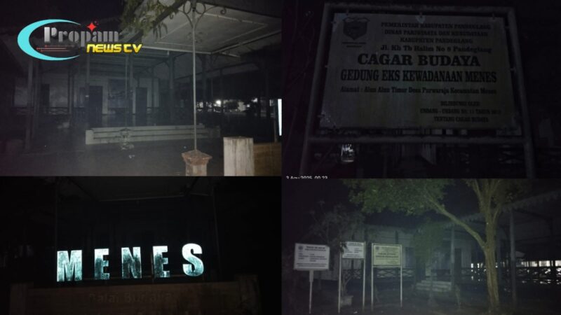 Foto : Gedung Cagar Budaya Menes pada saat malam hari