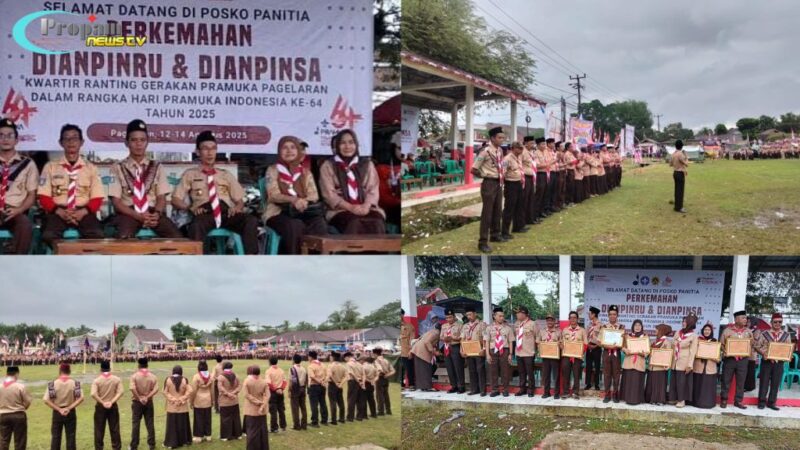 Foto : Kegiatan Perkemahan Dianpinru dan Dianpinsa yang dipusatkan di Alun-Alun Pagelaran