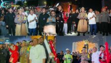 Foto : Acara karnaval budaya, pertunjukan drone dan kembang api, serta panggung rakyat yang digelar sebagai puncak peringatan Hut RI Ke-80