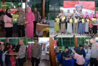 Foto : Kegiatan pemeriksaan kesehatan dan pembagian sembako gratis kepada masyarakat sekitar Lingkungan Cibebek, Kelurahan Banjarsari, Kota Serang