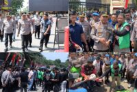 Foto : Kapolda Banten menemui aksi solidaritas yang digelar komunitas Ojek Online Provinsi Banten