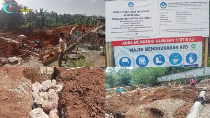 Foto : Proyek strategis nasional dalam bentuk revitalisasi gedung SMKN 16 Pandeglang