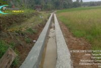 Foto : Pembangunan irigasi di Desa Rancapinang, Kecamatan Cimanggu, Kabupaten Pandeglang, Banten