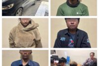 Foto : Empat orang terduga pelaku tindak pidana penculikan di wilayah Cikajang