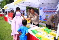 Foto : Gerakan Pangan Murah (GPM) Polri di Lapangan Slog Polri, Cipinang, Jakarta Timur