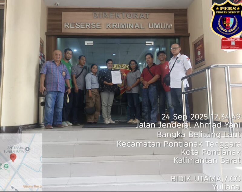 Foto : Yuliana resmi melaporkan dugaan tindak pidana pencemaran nama baik ke Ditreskrimsus Polda Kalimantan Barat