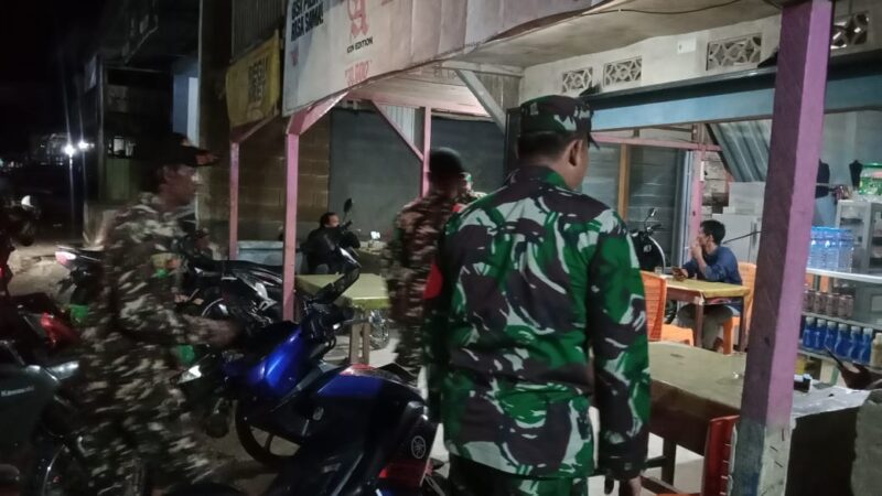 Foto : Koramil 06/Ledo bersama Ormas Banser laksanakan patroli gabungan malam hari