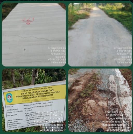 Foto : Proyek pembangunan jalan Kumpai–Tebang Kacang