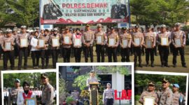 Foto : Apel pemberian penghargaan kepada sejumlah personel yang berprestasi selama bulan Agustus hingga September 2025 yang berlangsung di Lapangan Wicaksana Laghawa