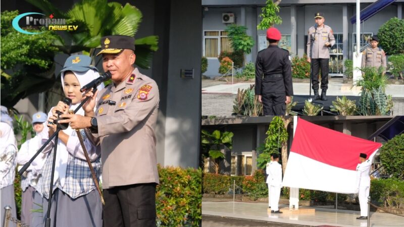 Foto : Kapolda Banten Brigjen Pol Hengki memimpin upacara serentak tingkat SMA/SMK sederajat yang berlangsung di SMAN 2 Kota Serang