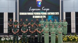 Foto : Kegiatan Syukuran Laporan Korps Kenaikan Pangkat Perwira. Acara dipimpin Pangdam XII/Tpr Mayjen TNI Jamallulael, S.Sos., M.Si., di Aula Sudirman, Makodam XII/Tpr