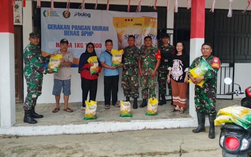 Foto : Kegiatan pangan murah beras SPHP yang bertempat di Ds. Gerantung Kec. Samalantan Kab. Bengkayang. 