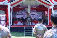 Foto : Pembukaan Lomba Berburu dan Bakti Sosial yang diselenggarakan dalam rangka memperingati HUT Tentara Nasional Indonesia (TNI) ke-80 tahun 2025 yang bertempat di Yonif 320/Badak Putih