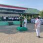 Foto : Danramil 1002-06/Barabai Kapten Inf Subhan bertindak sebagai pembina upacara bendera di MTsN 2 Hulu Sungai Tengah