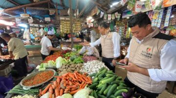 Monitor Harga Bahan Pokok, Satgas Pangan Polda Kalsel Sambangi Pasar Kalindo Banjarmasin