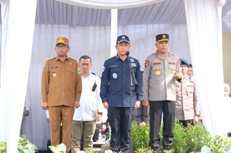 Foto : Apel Kesiapsiagaan Penanganan Kerawanan Bahaya dan Dekontaminasi Radionuklida Cs-137 yang bertempat di Mako Polsek Cikande