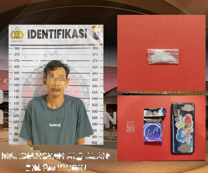 Foto : Pengedar narkoba di Desa Ambakiang, Kecamatan Awayan, Kabupaten Balangan berhasil dibekuk jajaran Satresnakoba Polres Balangan