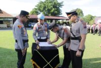 Foto : Polres Banjar melakukan Sertijab sejumlah pejabat utama dan kapolsek jajaran