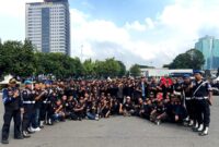 Foto : Organisasi Masyarakat PPBNI Satria Banten (Patriot Pemersatu Banten Nasional Indonesia) menghadiri apel kebangsaan dan sinergitas yang diselenggarakan oleh Polda Metro Jaya