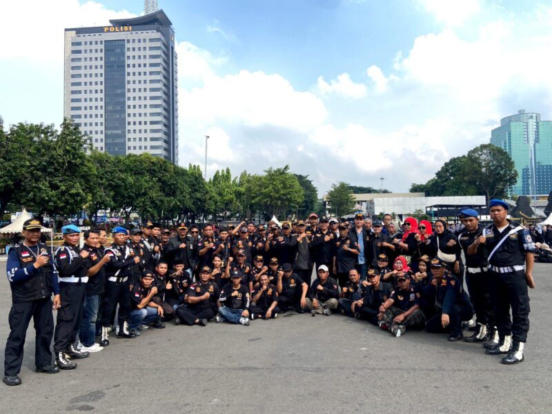 Foto : Organisasi Masyarakat PPBNI Satria Banten (Patriot Pemersatu Banten Nasional Indonesia) menghadiri apel kebangsaan dan sinergitas yang diselenggarakan oleh Polda Metro Jaya