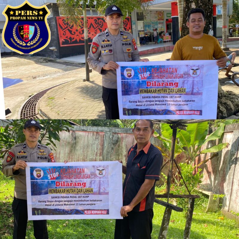 Foto : Polres Landak, Polsek Mempawah Hulu, Polda Kalbar mensosialisasikan kepada masyarakat untuk tidak melakukan pembakaran hutan dan lahan