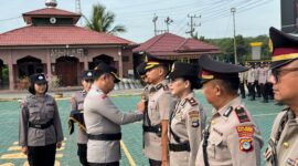 Foto : Polres Balangan gelar serah terima jabatan pejabat utama di wilayah hukum Polres Balangan, kegiatan ini dilaksanakan di Lapangan Apel Mako Polres Balangan