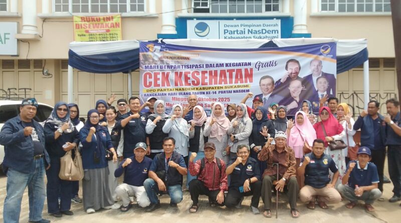 Foto : Dalam rangka memperingati HUT ke-14, Partai Nasdem menggelar program pemeriksaan kesehatan gratis di seluruh indonesia